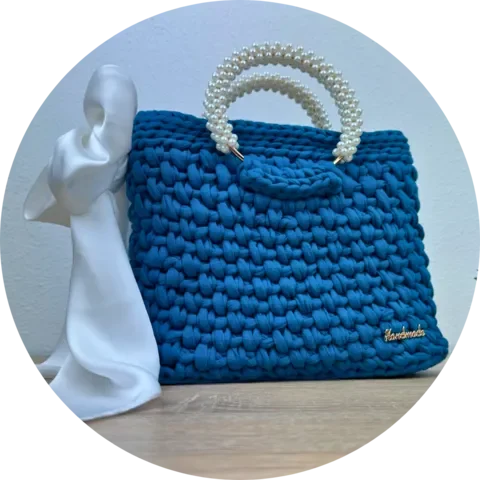 Bolso Blue Pearl Bow